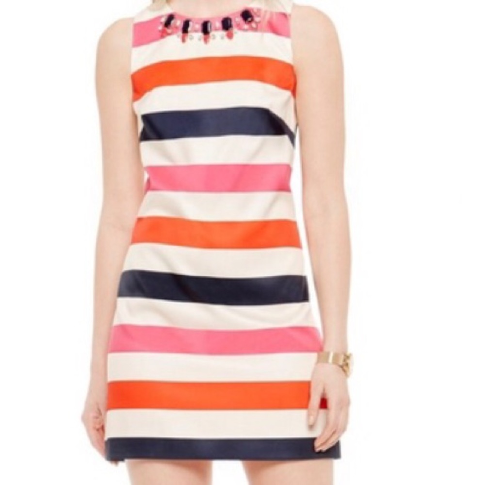 Vince Camuto Jeweled Neckline Dress